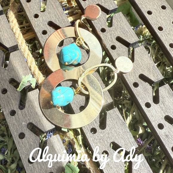 Alquimia Gold and Blue Earrings - Picture 1 of 1